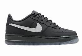 Nike AirForce 1 Black Reflective Swoosh 658 Fix