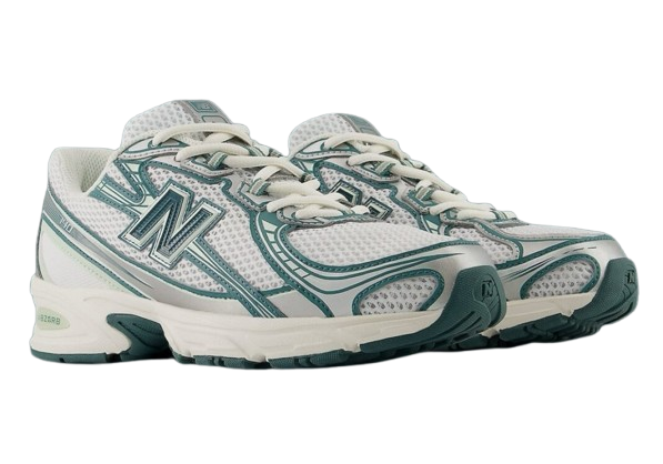 New Balance 740 Trainers White Marsh Green Casual Shoes - Image 2