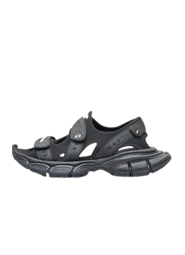 Balenciaga 3XL Logo Premium Sandal Black fixed - Image 3