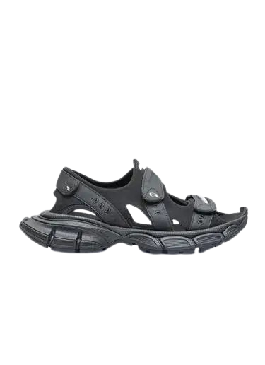 Balenciaga 3XL Logo Premium Sandal Black fixed
