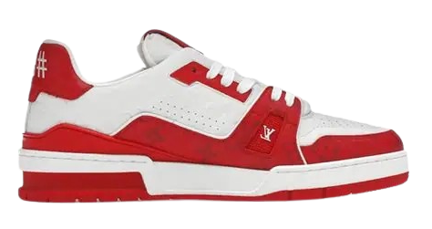 LOUISs. VUITTON TRAINER SIGNATURE RED WHITE