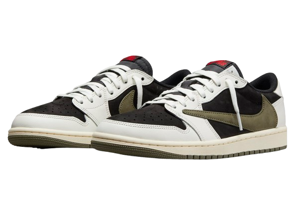 NIK.EE AIR JORDAN 1 LOW X TRAVIS SCOTT OLIVE GREEN SEMI UA - Image 3