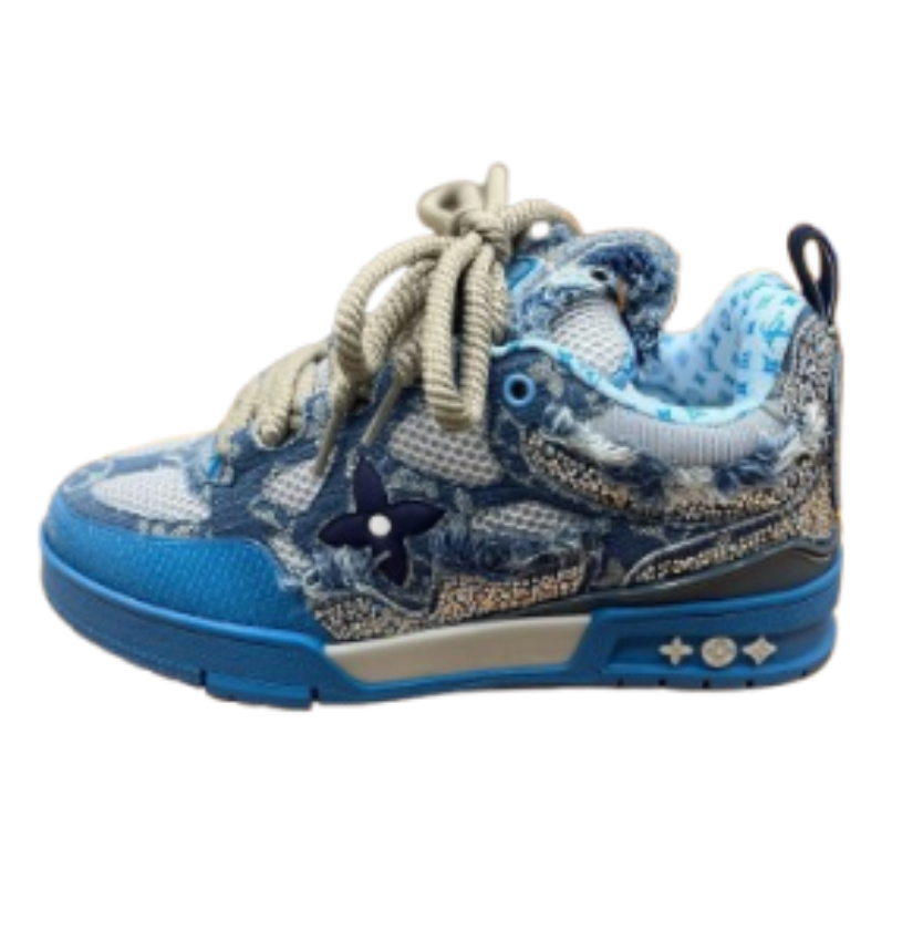 louis vuitton skate trainer blue monogram sale - Image 3