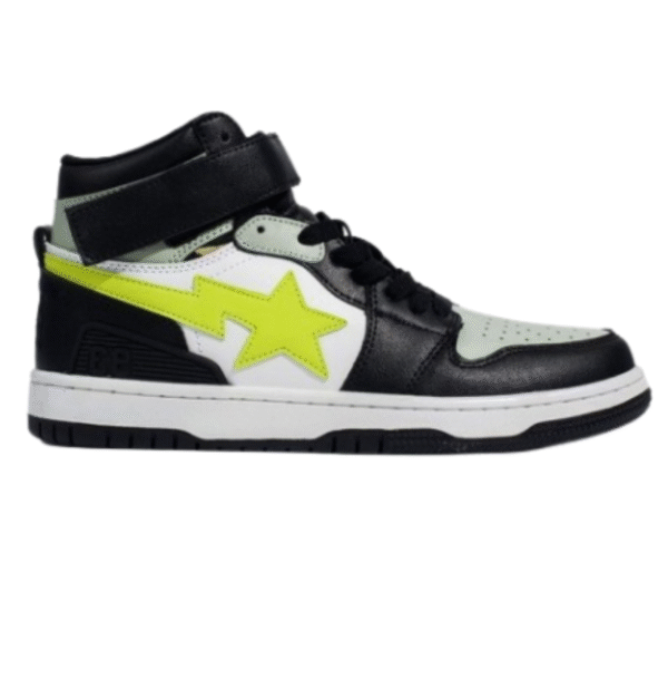 A Bathing Ape Bape Sta Mid Black Neon Greenn