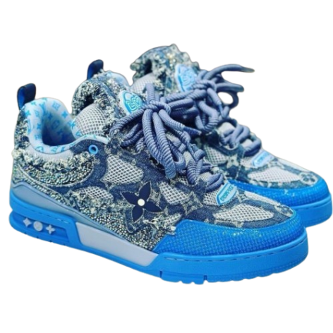 louis vuitton skate trainer blue monogram sale - Image 2