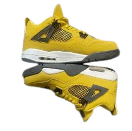 Air Jordan Retro 4 Lighting Yellow Semi UA With Original Open Box Golden Jordan Key Chain - Image 2