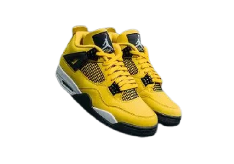 Air Jordan Retro 4 Lighting Yellow Semi UA With Original Open Box Golden Jordan Key Chain - Image 3