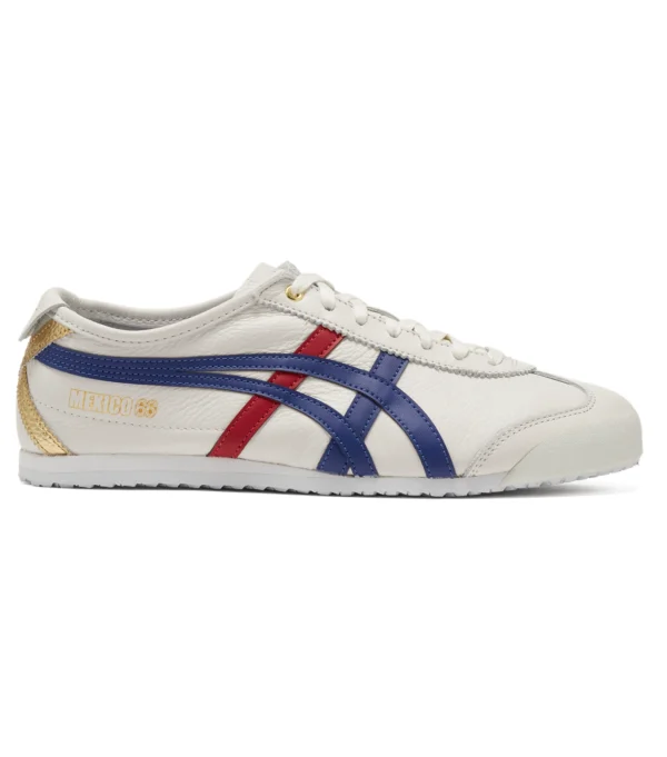 : Onitsuka Tiger Mexico 66 (White/ Blue/ Red/ Gold) Mens 7A Premium Sneakers