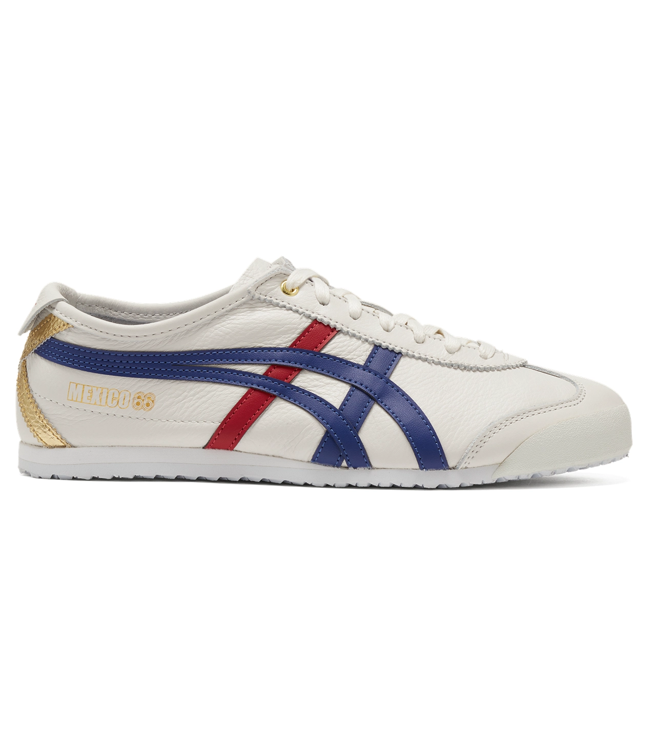 : Onitsuka Tiger Mexico 66 (White/ Blue/ Red/ Gold) Mens 7A Premium Sneakers