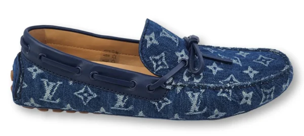 LV Louis Vuitton Gloria Flat Loafers Blue Monogram