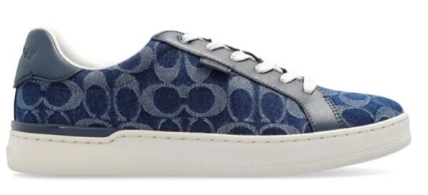 WMN Coach Clip Court Low Top Sneaker Canvas For Her Navy