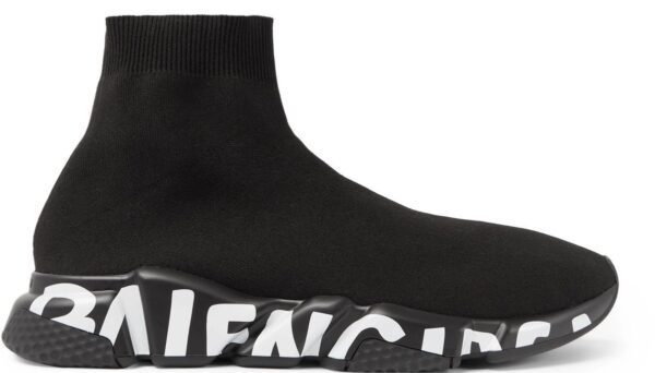 Balenciaga Speed Trainer Black White Graffiti