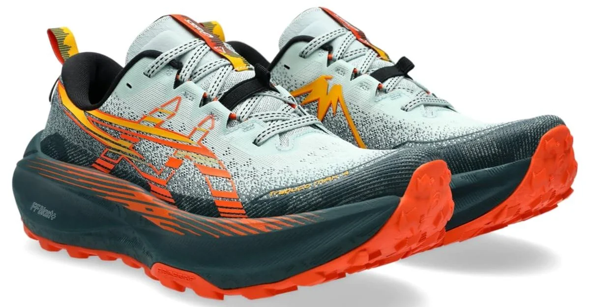 Asicss Trabuco Max 4 Trail Cold Moss Nova Orange - Image 2