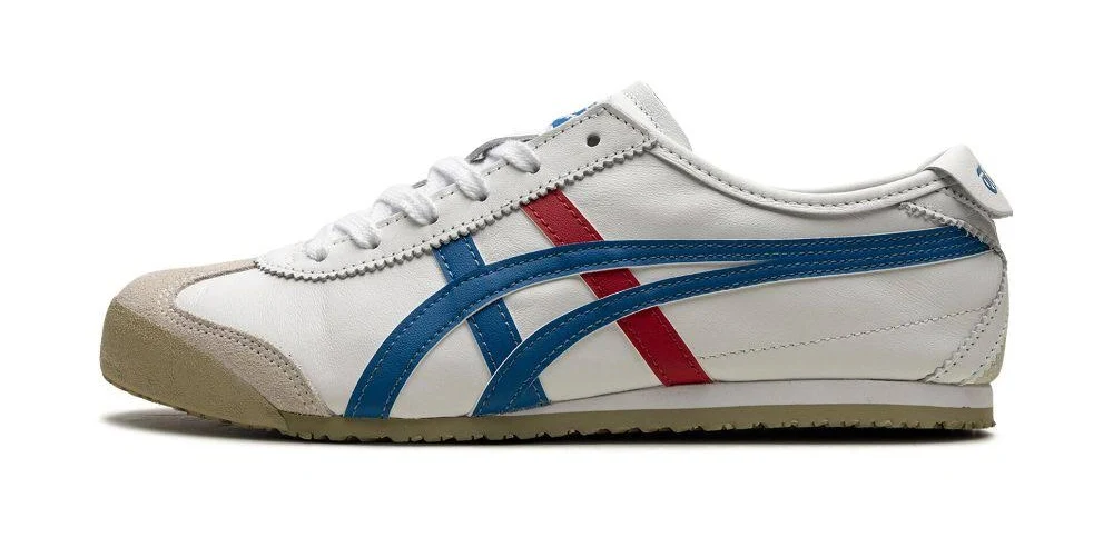 Onitsuka Tiger Mexico 66 White Blue Red Tricolor Mens 7A Premium Sneakers - Image 3