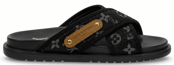 LOUIS VUITTON CROSS PREMIUM SLIDE BLACK