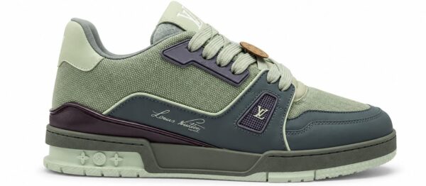 Louis Vuitton LV Trainer Grey Blue Textile Leather UA Quality