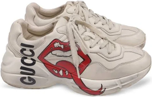 Gucci Rhyton Leather Sneakers with Lip Print Women - Image 2