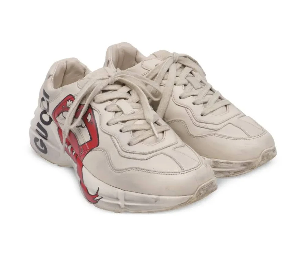 Gucci Rhyton Leather Sneakers with Lip Print Women - Image 3