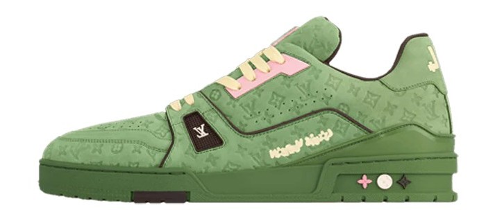 Louis Vuitton Premium Tyler The Creator Green Nubuck Trainers - Image 2