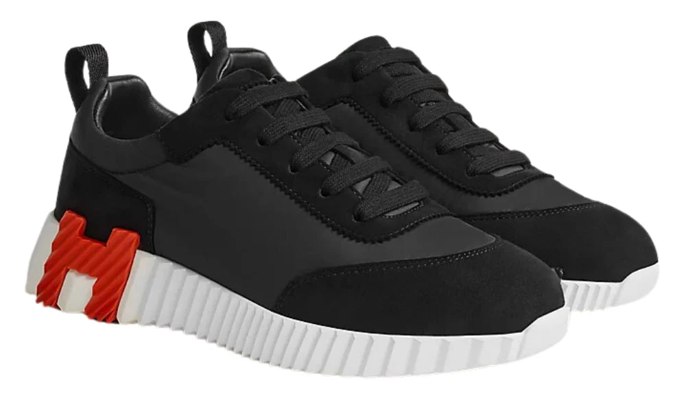 Hermes BOUNCING TRAINERS BLACK ORANGE - Image 3