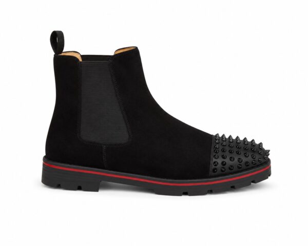 Christian Louboutin Black Melon Spikes Chelsea Boots