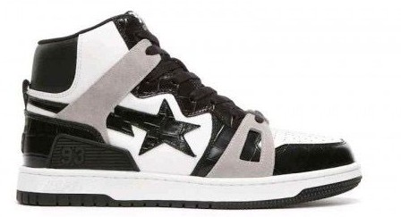 A Bathing Ape Bape Sta 93 Hi Black Light Grey Men s