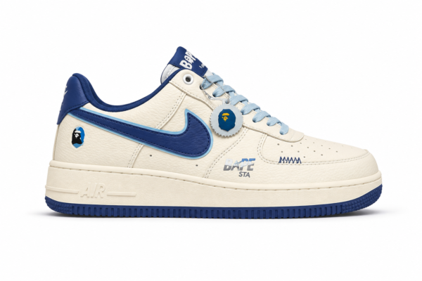 NIKE AIRFORCE 1 X BAPE STA WHITE BLUE