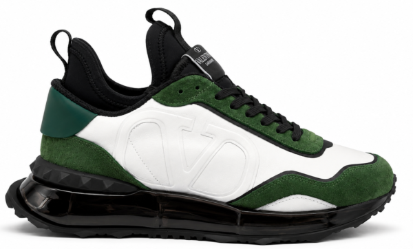 VALENTINO GARAVANI GREEN SUEDE METALLIC GOLD