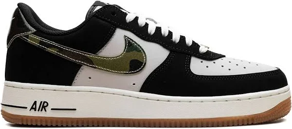 Nike AirForce 1 Low Black Patent Camo Swoosh