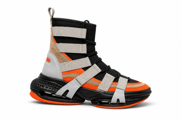 Balmain B Bold  “CORD STRAP ORANGE HIGH TOP SNEAKER”
