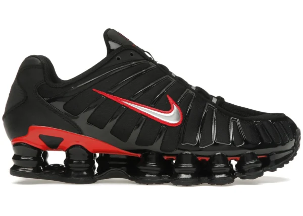 Nike Shox TL black university red and metallic silver.