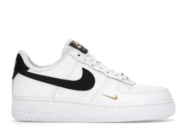 Nike Air Force 1 Low 07 Essential White Black Gold Mini Swoosh
