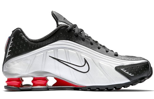 Nike Shox R4 Black Metallic Silver Red