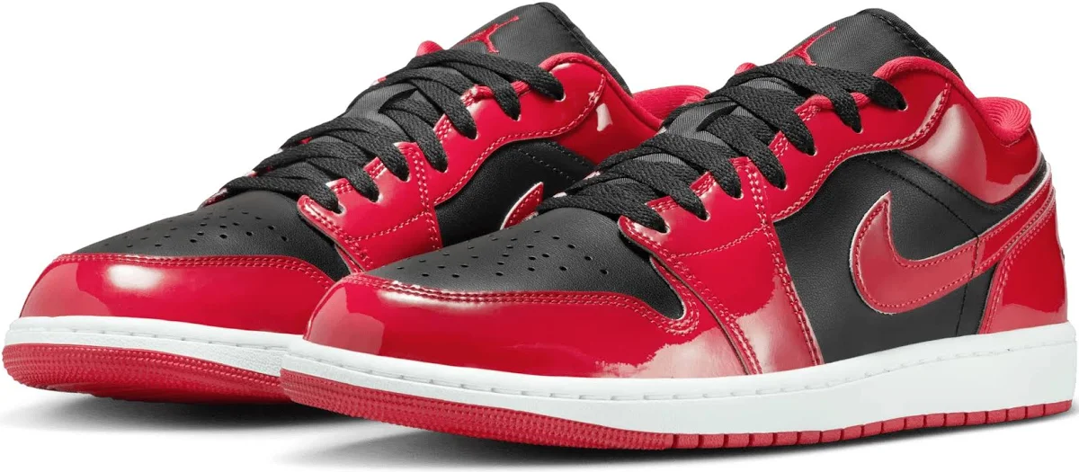 Nike Air Jordan 1 Low SE Patent Varsity Red Black - Image 2