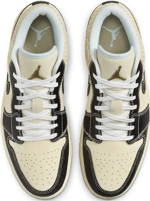 -Air Jordan 1 Low SE Coconut Milk Black Muslin - Image 3