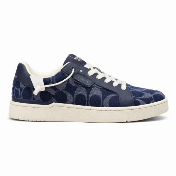 WMN Coach Clip Court Low Top Sneaker Canvas For Her Navy