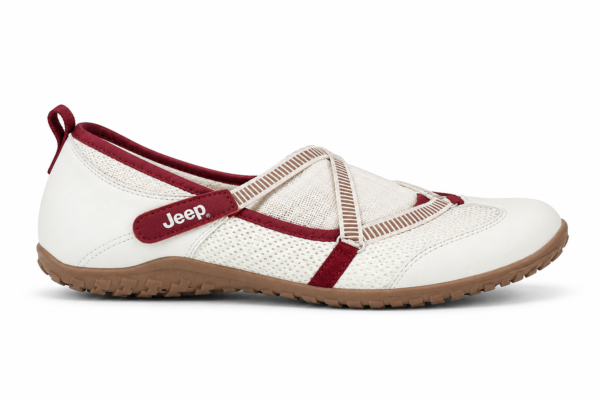 Jeep Outdoor Shoes Womens Low Top Beige Crimson Red 7A Premium Edition