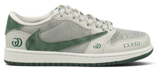 NIKE AIR JORDAN 1 X TRAVIS SCOTT GUCCI GREEN BEIGE
