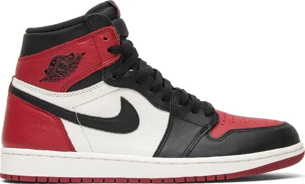 NIKE AIR JORDAN 1 RETRO HIGH OG BRED TOE RED SEMI UA