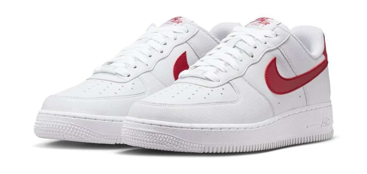”Nike AirForce 1 07 Trainers White Team Red” - Image 2